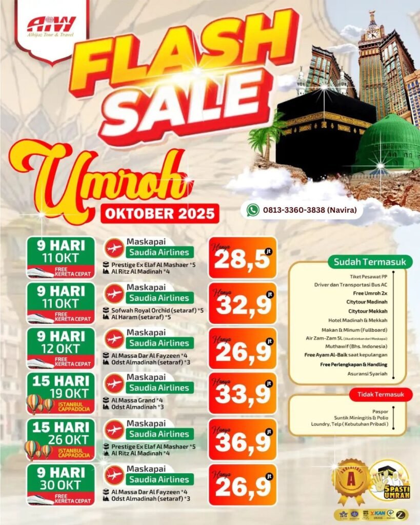 Umroh Flash Sale Murah Oktober 2025