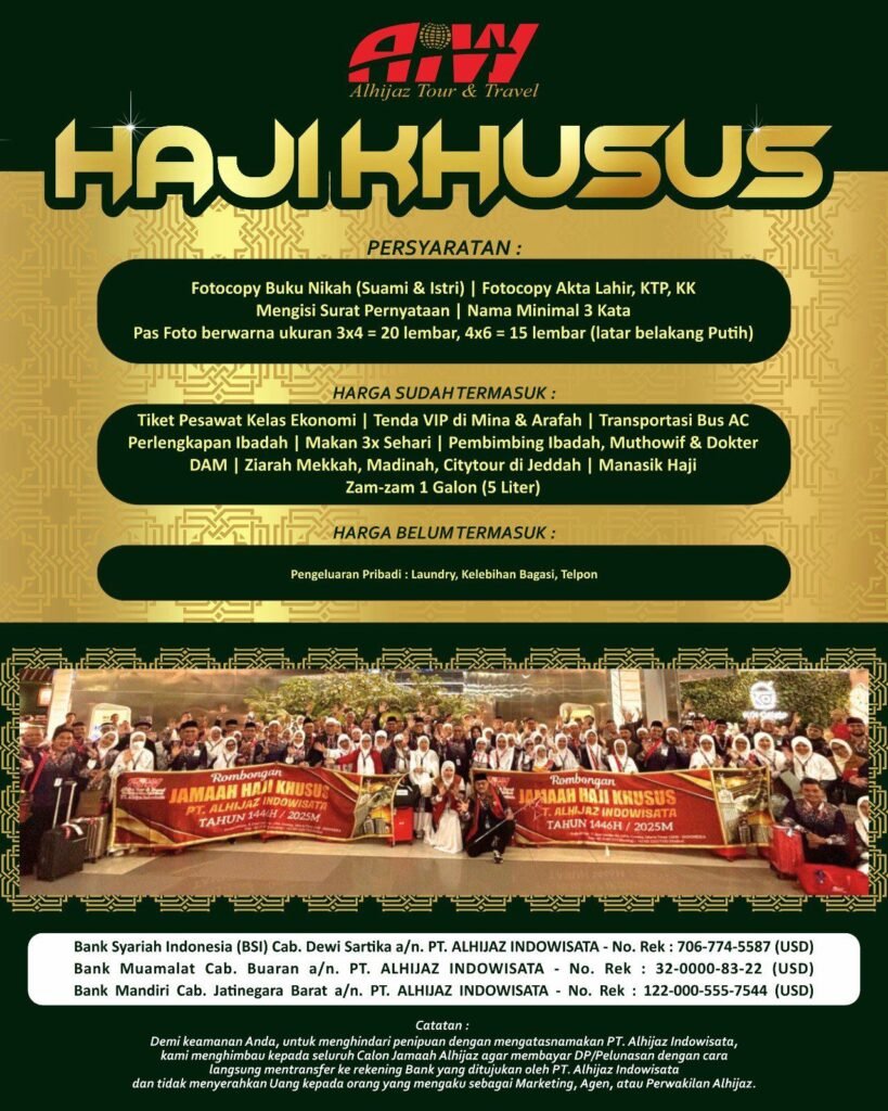 Persyaratan Haji Khusus Alhijaz Indowisata