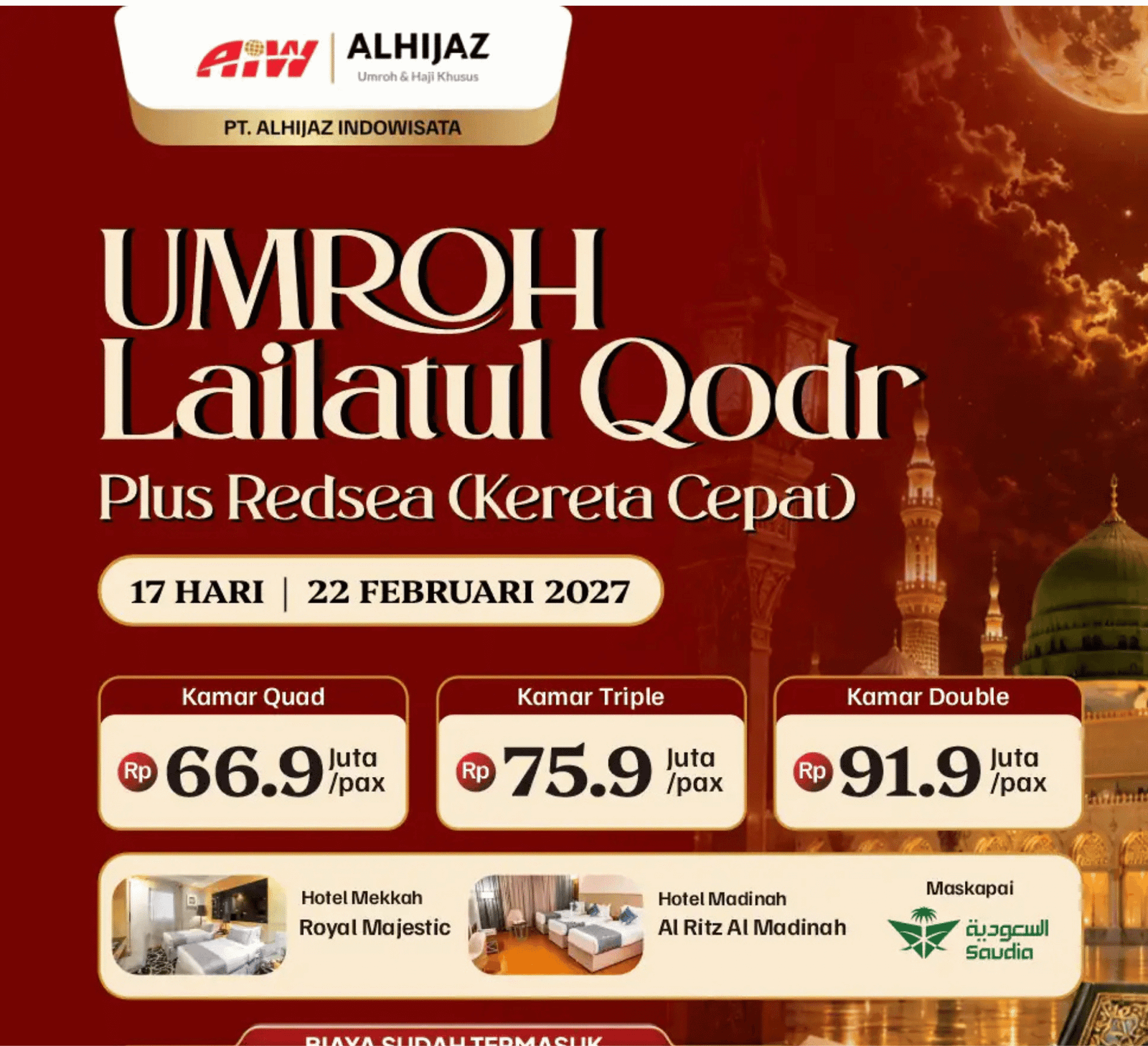 Travel Umroh Lailatul Qadar 2027